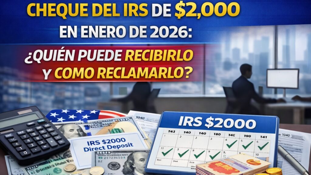 Cheque del IRS de $2,000 en enero de 2026: quién puede recibirlo y cómo reclamarlo