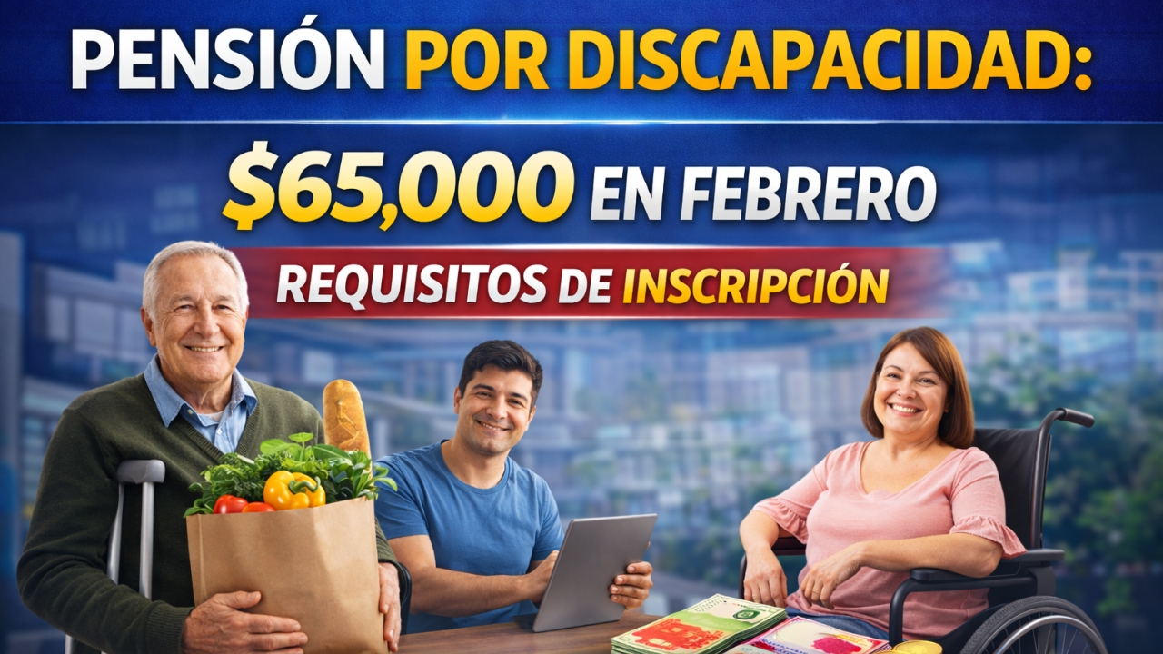 Pensión por discapacidad: quiénes reciben $65,000 en febrero